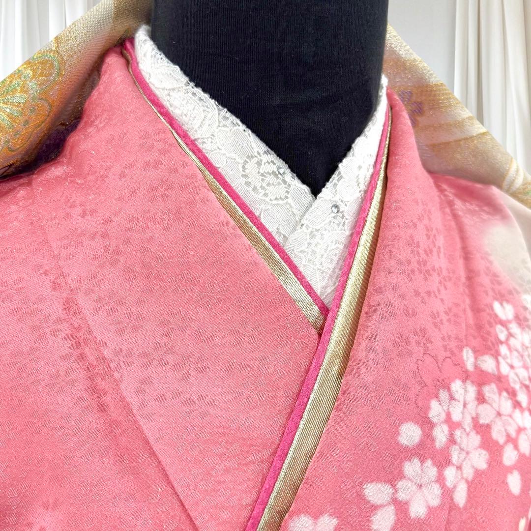 逸品 振袖7点フルセット 京都きもの友禅 桜尽くし 正絹　成人式　結婚式