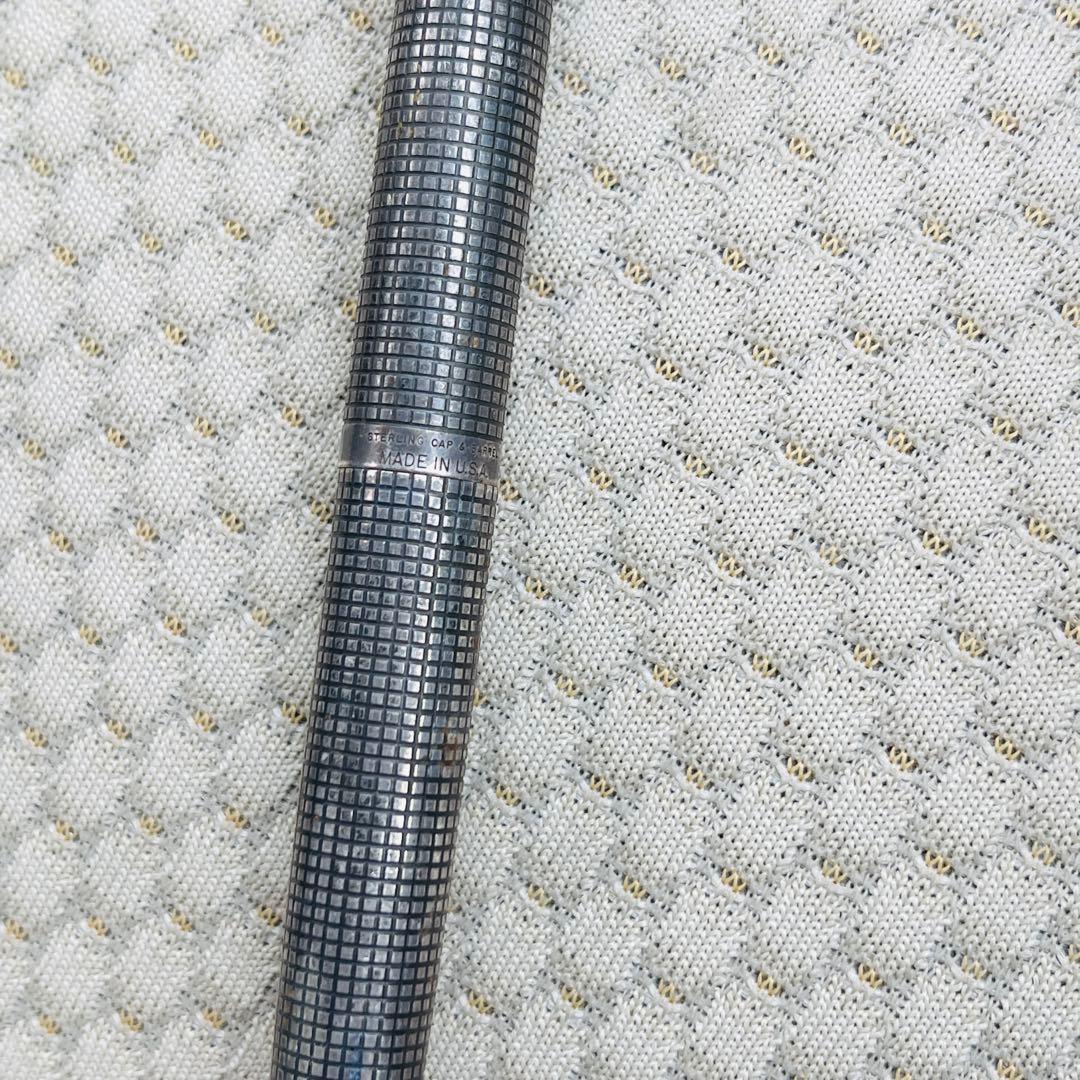 PARKERSTERLING CAP&BARRELU.S.A格子柄　14万年筆