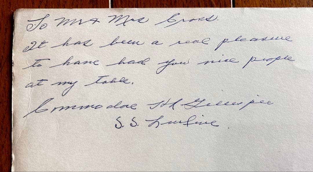 貴重！今やアート！ 1956年代 Matson Line 客船の メニュー