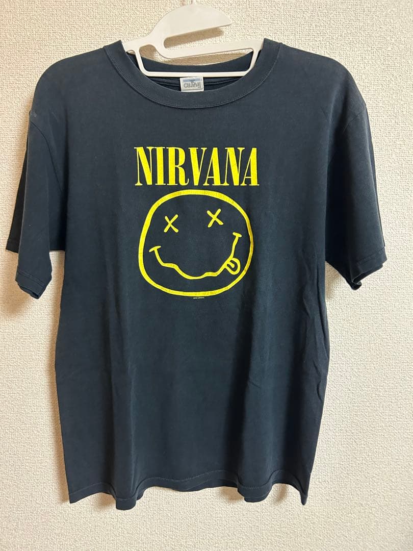 NIRVANA スマイリーフェイス Tシャツ Mサイズ ブラック　アンビル
