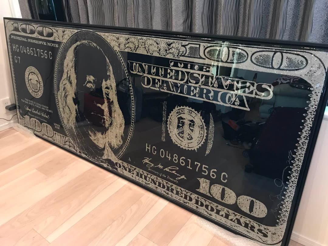 ニューヨークギャラリー ポップアート100ドル札 シェーンボーデン