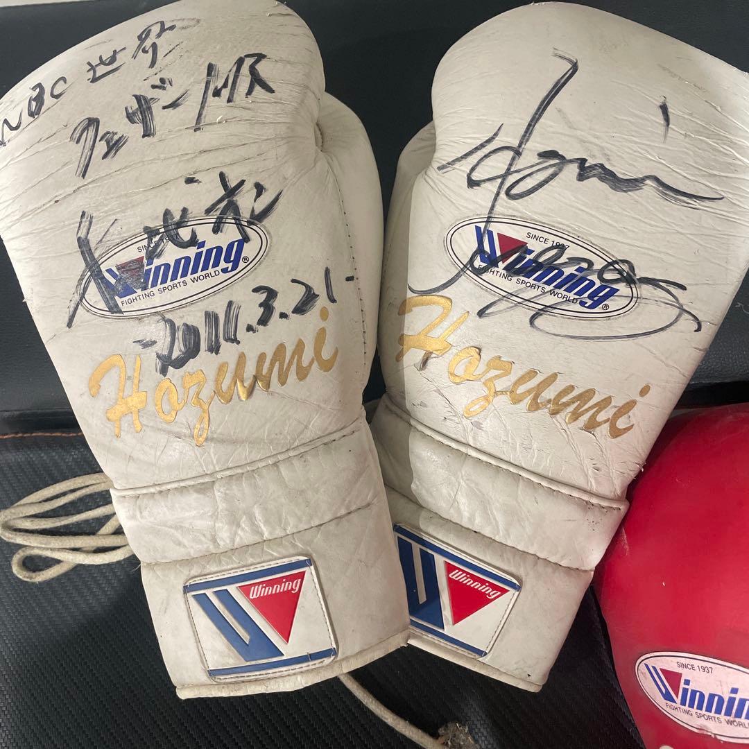 長谷川穂積　実使用直筆サイン入りグローブ