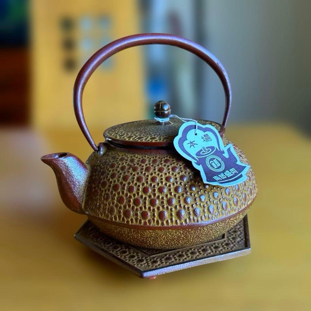 南部盛岡鉄瓶と台座 セット新品