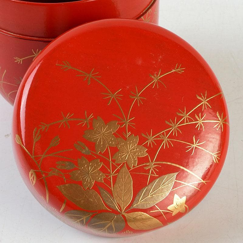 茶道具　佐々木麗峰作　鵬雲斎好写　一閑塗　春草蒔絵　棗　共箱　V　9633