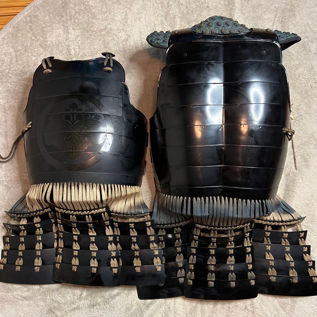 【Patra】丸武産業製【鎧•甲冑】黒色紺糸威当世具足【鎧立て•櫃付】