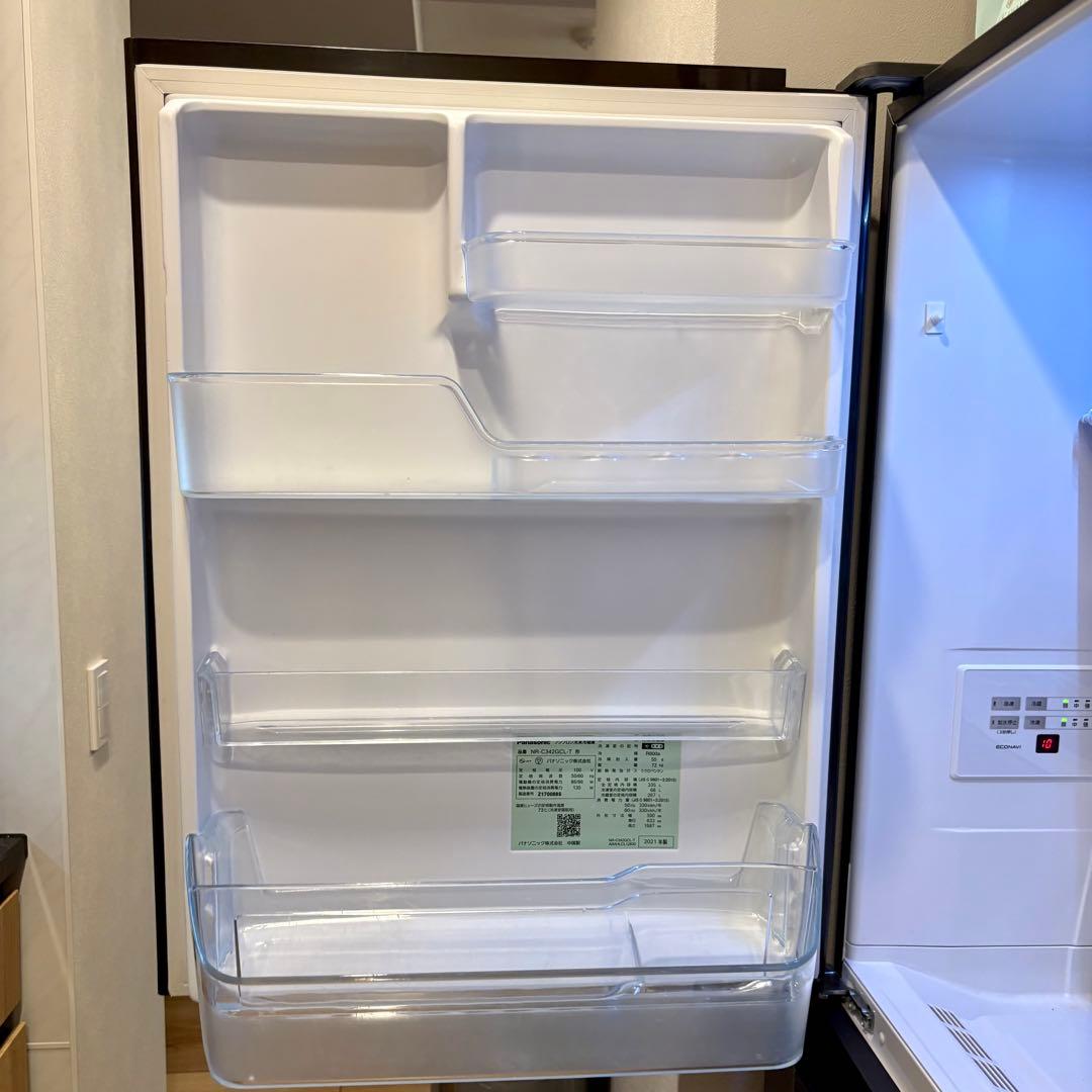 パナソニック 冷凍冷蔵庫　NR-C342GCL-T 21年製 左開き
