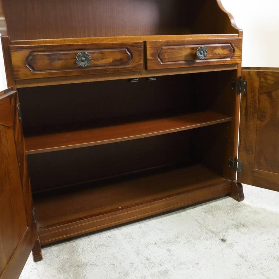 カリモク家具 コロニアル 電話台 FAX台 引き出し2杯 観音扉付き収納