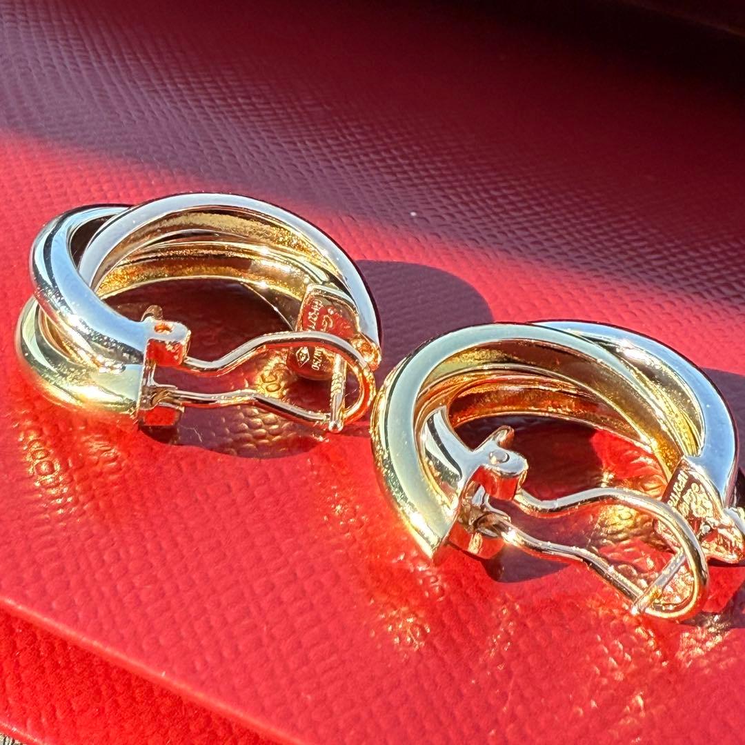 トリプルゴールドカラー　ピアス　フープピアス