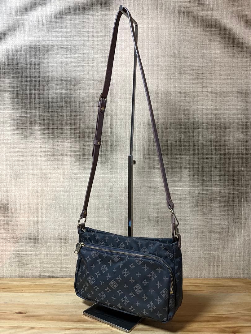 a340/極美品★russet グレー/ピンク ショルダーバッグ