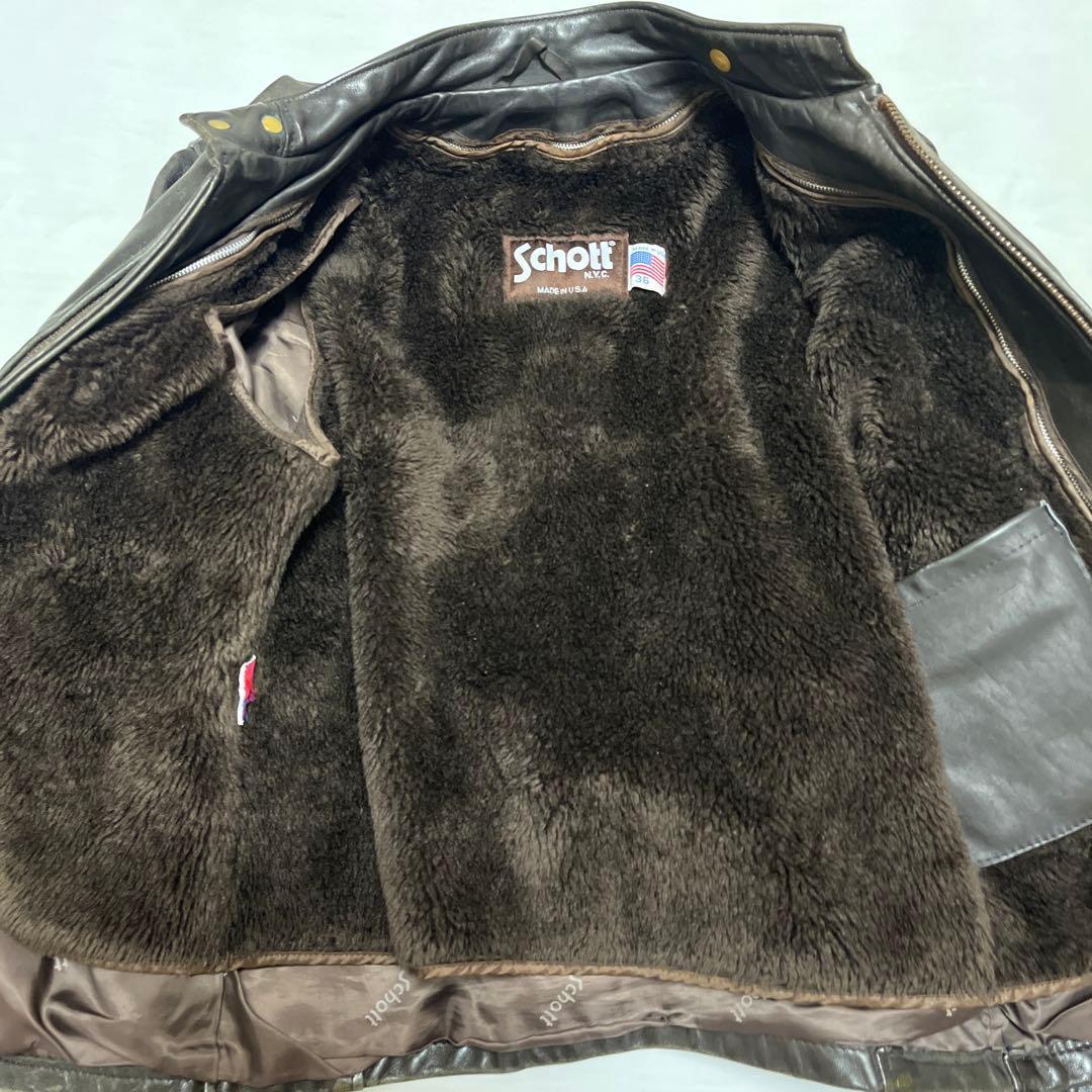 schott【36】641 ライナー付き 米国製◇革ジャンninja ハーレー