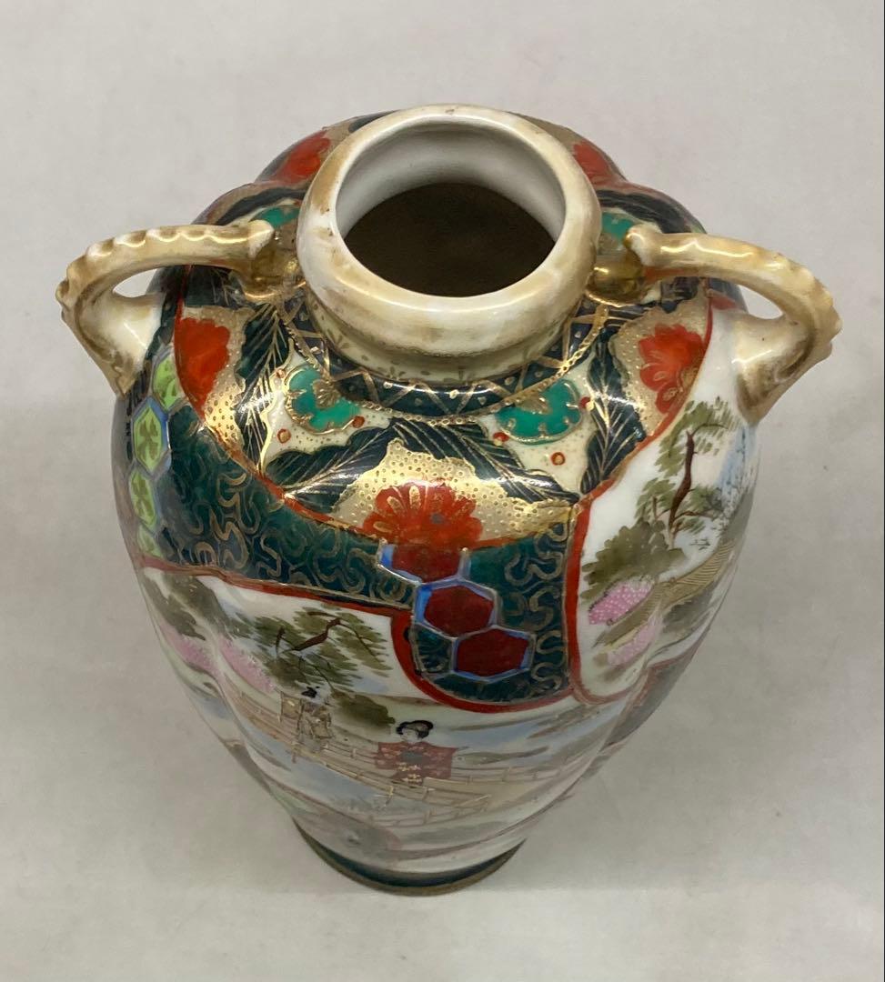 B387s 「名所美人図 花生」ノリタケ　明治時代　輸出　スパイダーマーク