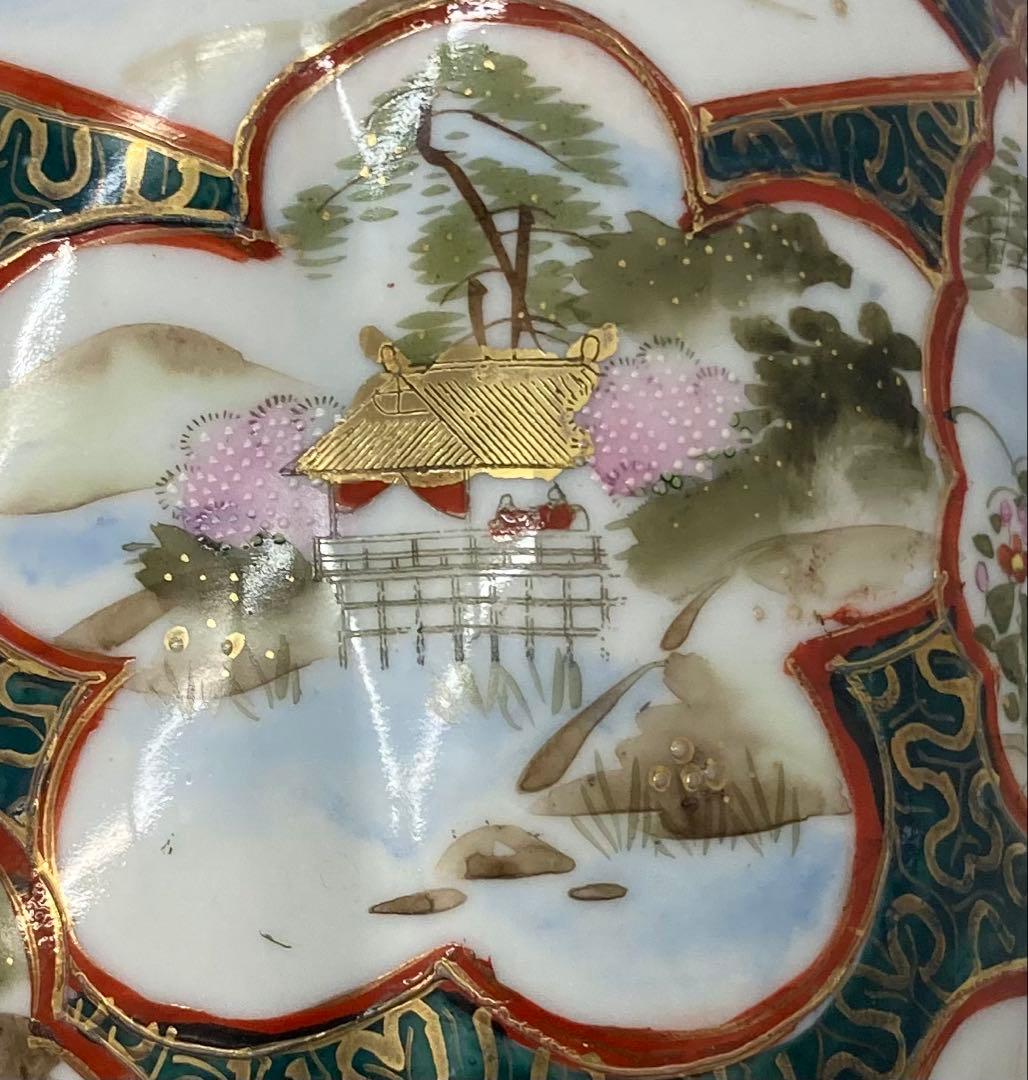 B387s 「名所美人図 花生」ノリタケ　明治時代　輸出　スパイダーマーク