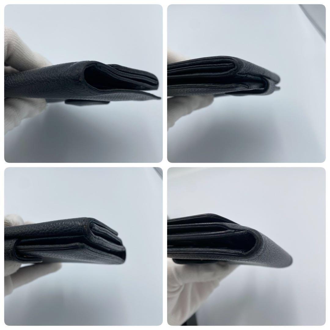 ！美品！　CHANEL シャネル　キャビアスキン　折り財布