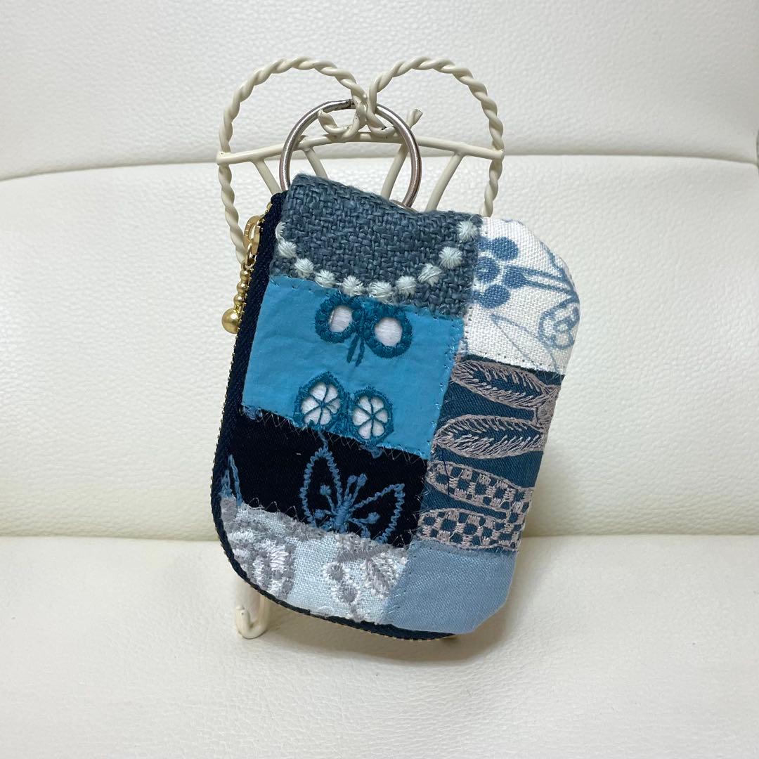 ぽろんL字キーケース ミナペルホネンハンドメイド ポーチ 両面パッチワーク