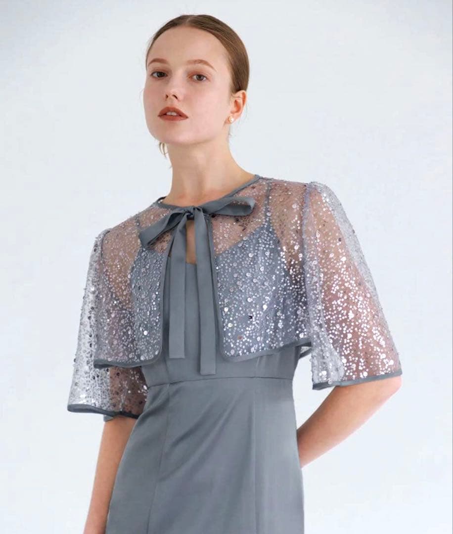 【risa】スパンコールビジューボレロマーメイドワンピースドレス