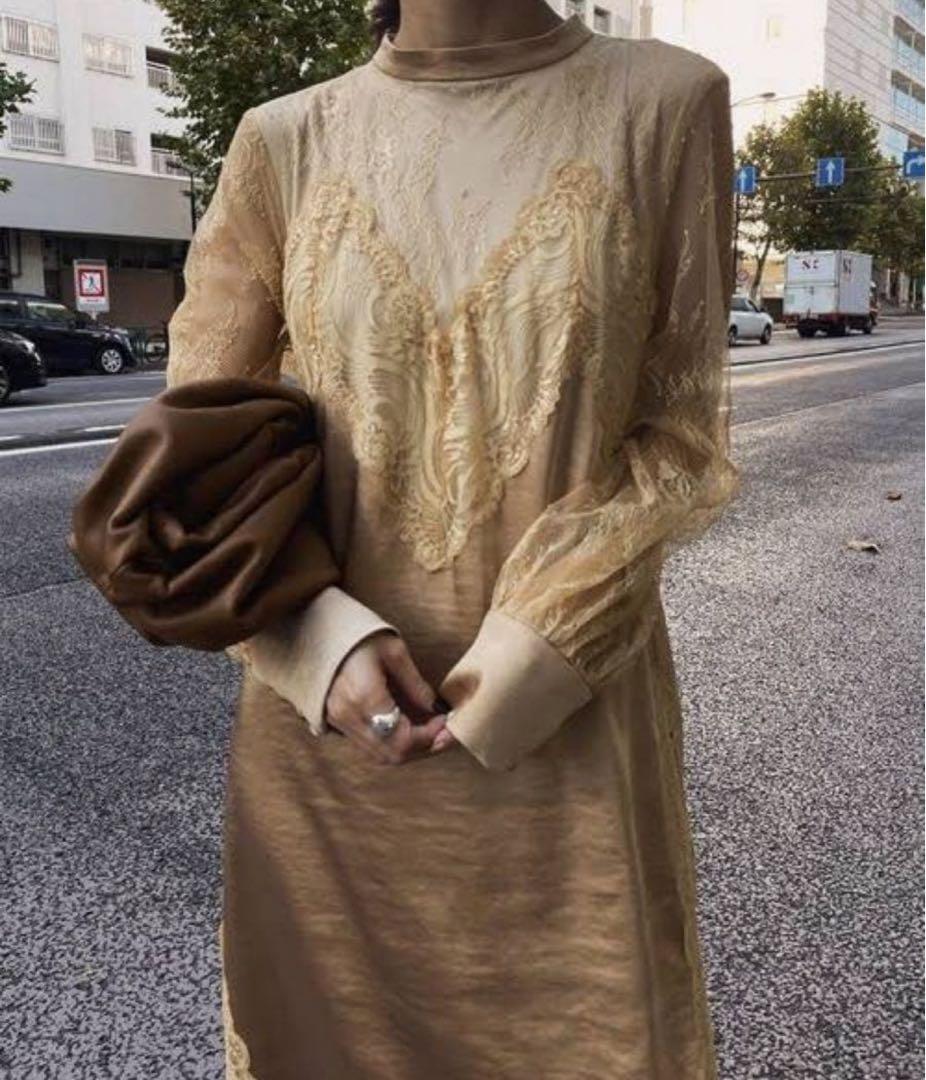 スーツ・フォーマル・ドレス AMERI UND LACE TRIMMING DRESS