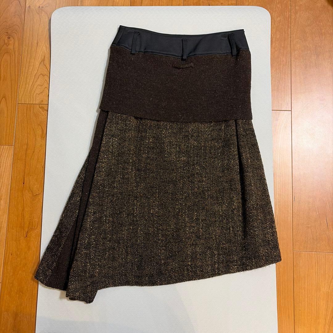 Jean Paul Gaultier アシンメトリーツイードスカート 38