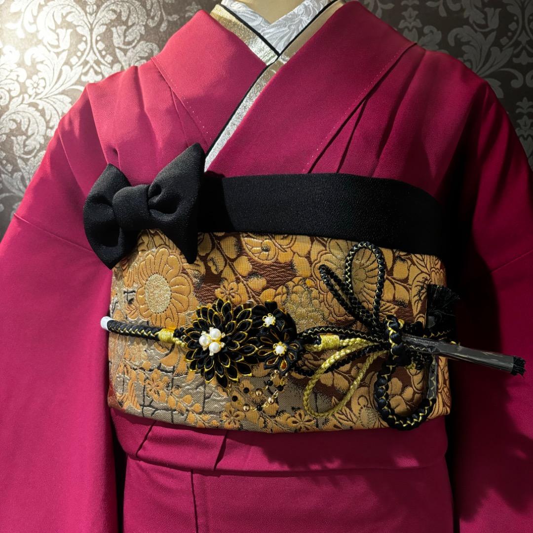 美品　牡丹　無地　金糸　珍品　逸品　振袖　フルセット 振り袖