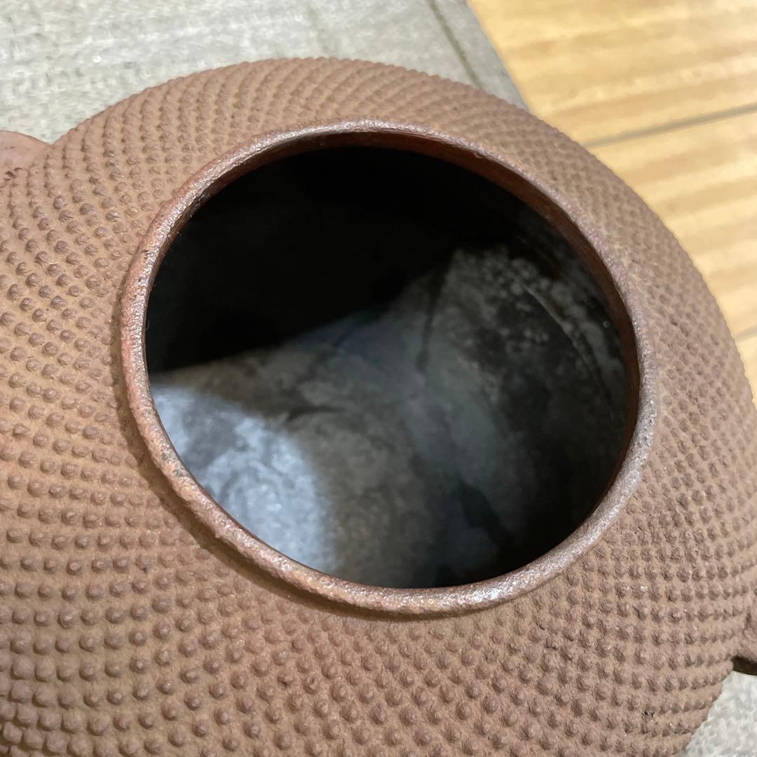 約33センチ×32センチ 茶釜　骨董品　鉄釜