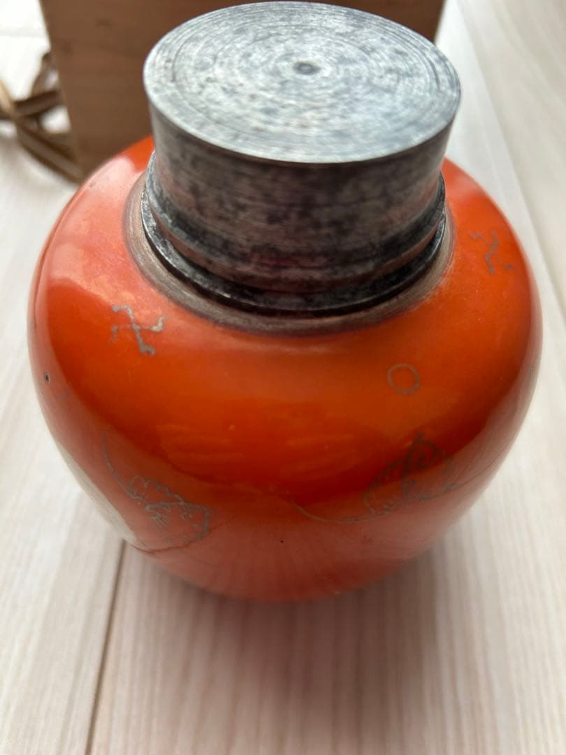 【内容必読】骨董品　赤繪南京　茶入れ