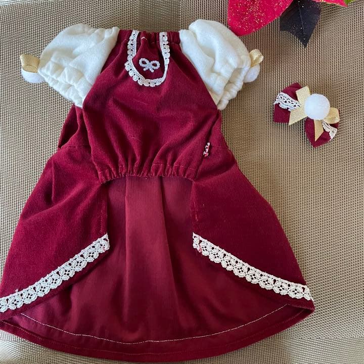 おしゃれさんワンピース　∞TuTu∞  クリスマス　犬服　ハンドメイド