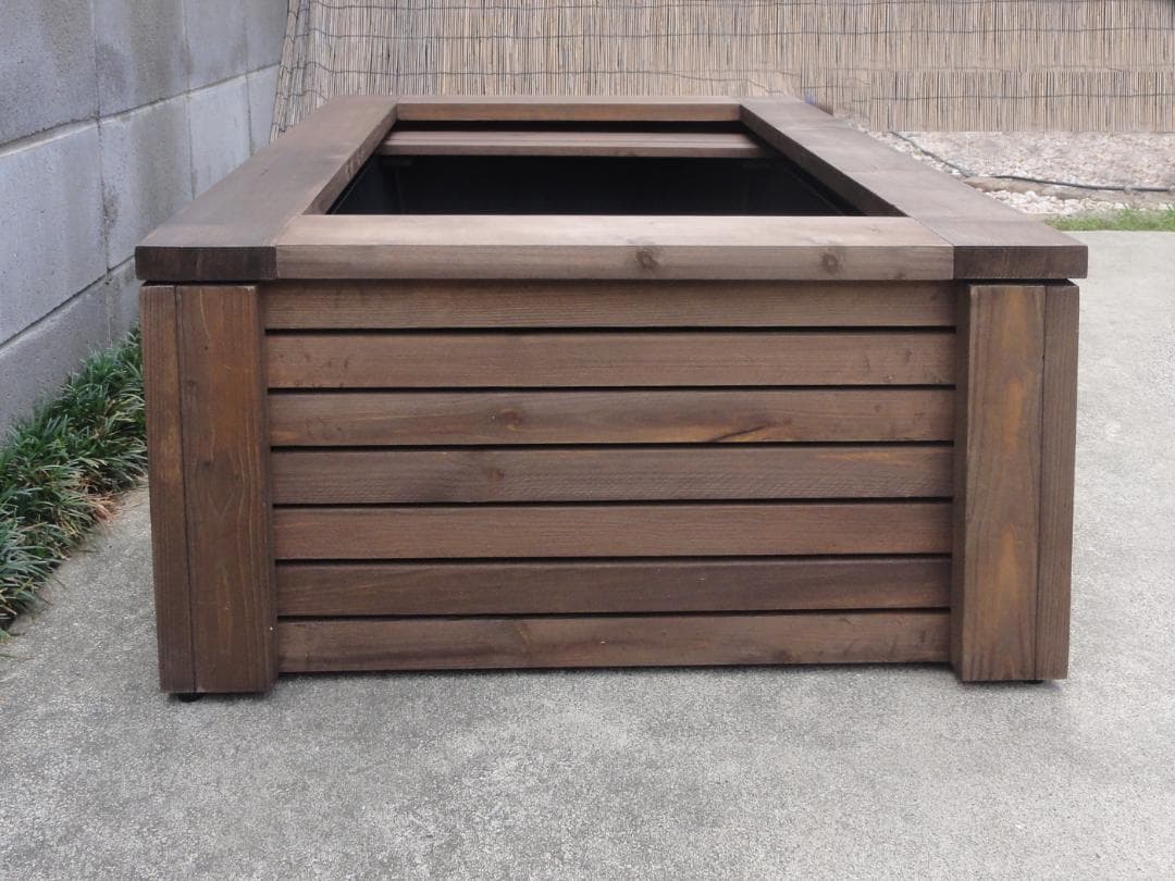 高さの有るビオトープ 80Ｌ　トロ舟＆木枠セット（棚付き）