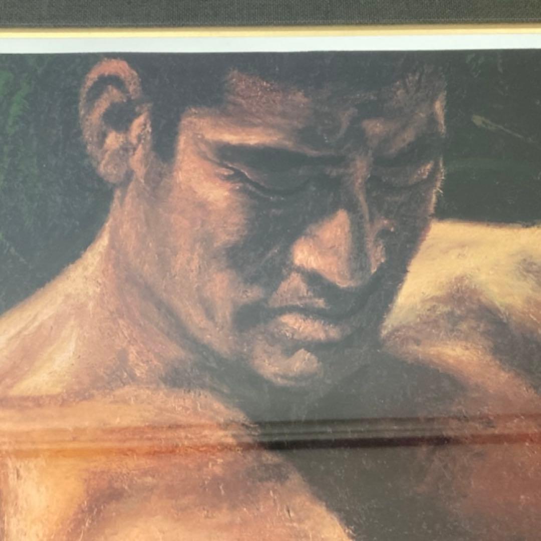 福山小夜 「高倉健の世界」版画 黄金の服 シルクスクリーン 大型 額装 限定品