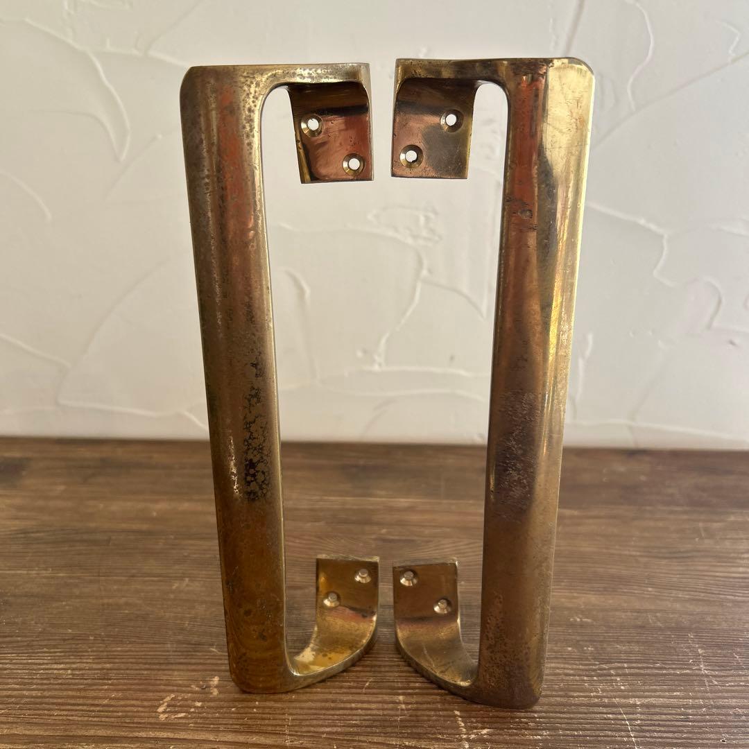 英国アンティーク　真鍮製ドアハンドル　2本ペア