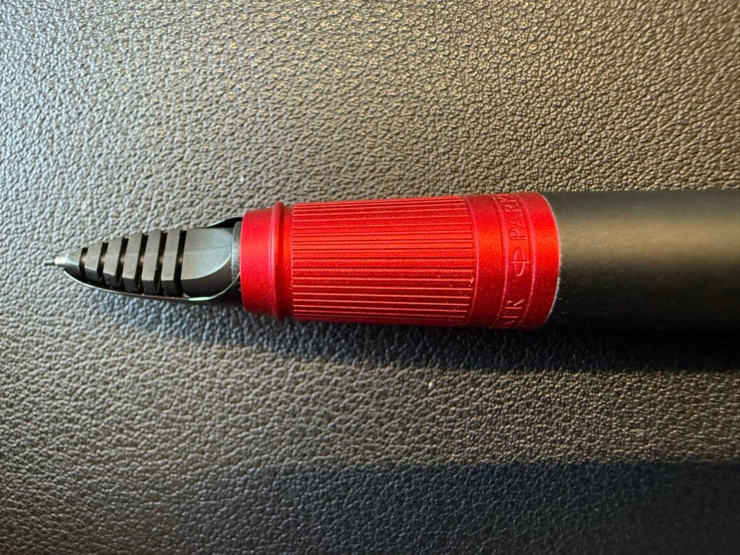 PARKER パーカー5th 万年筆ブラック×レッド 専用ケース付 /替芯交換式