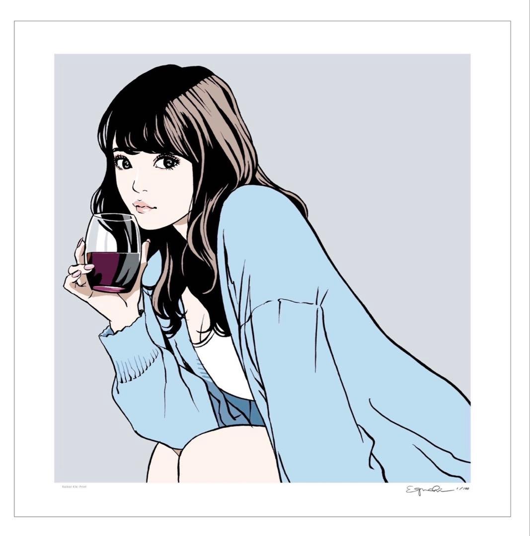 江口寿史　版画「rouge」　Tonari no Zingaro