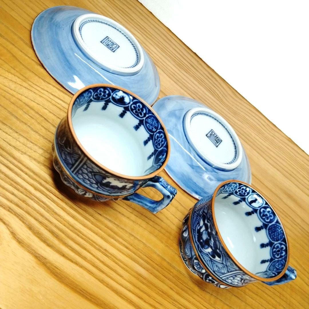 加藤利昌 清水焼 祥瑞山水文コ―匕―碗皿2客