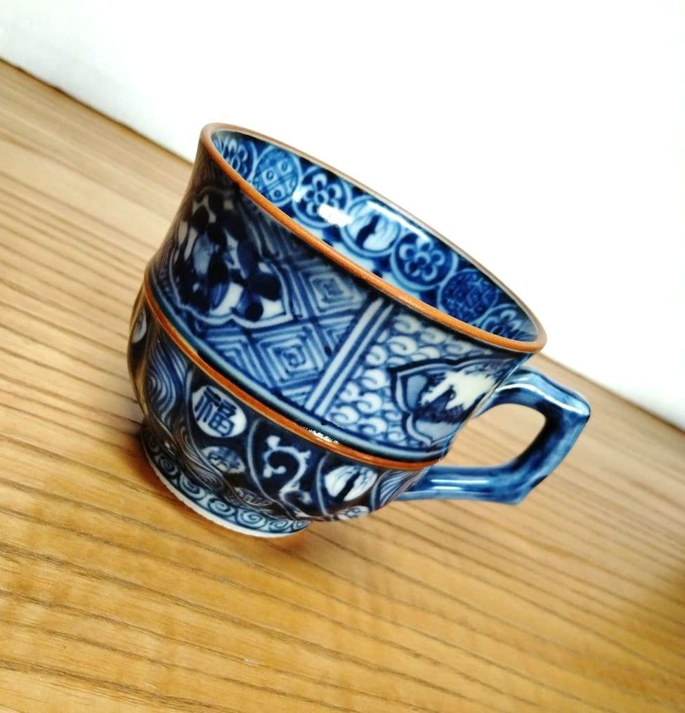 加藤利昌 清水焼 祥瑞山水文コ―匕―碗皿2客