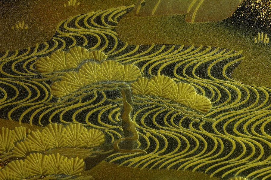 名品 輪島塗 初音蒔絵 香炉 純銀 火屋 美品(Ｋ-YC574)