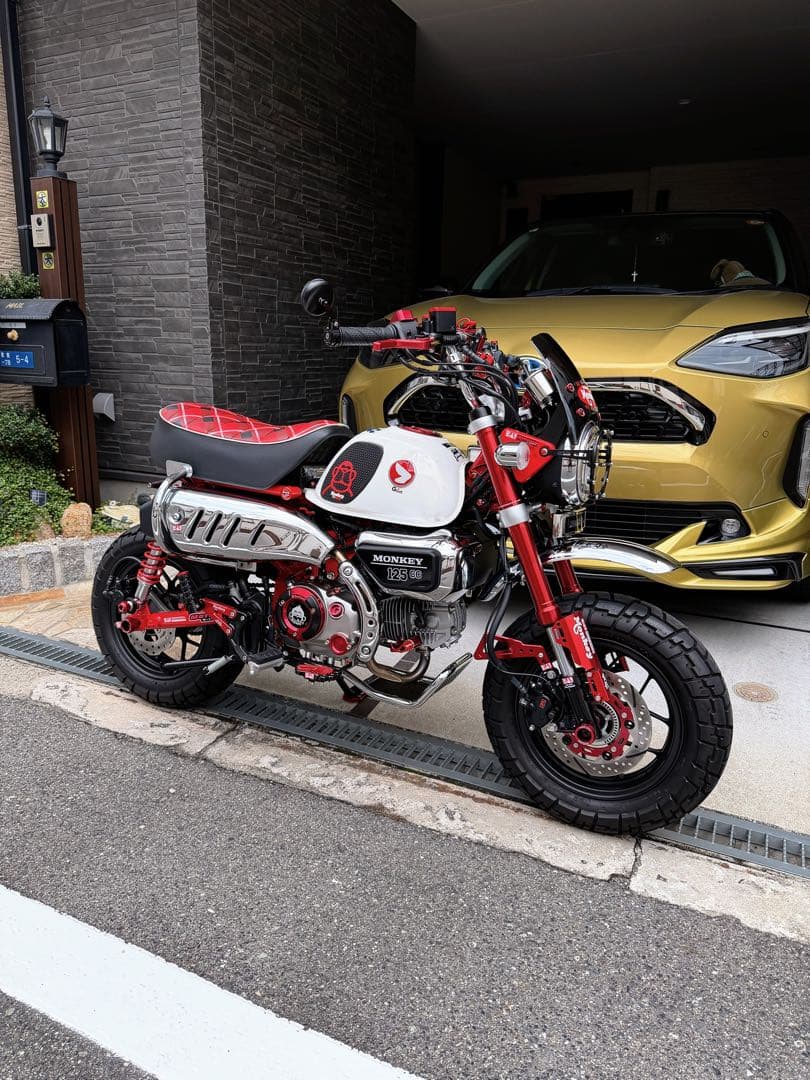 モンキー125ラージリアキャリアクロムメッキ純正サイドバッグキャリア特定セット