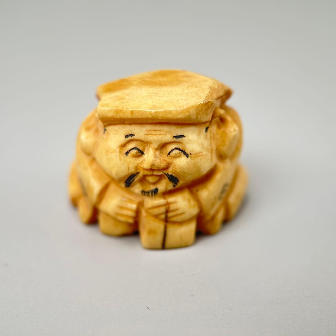 B福の神像 四体セット彫刻根付天然素材アンティーク骨董飾り物古美術置物細密細工