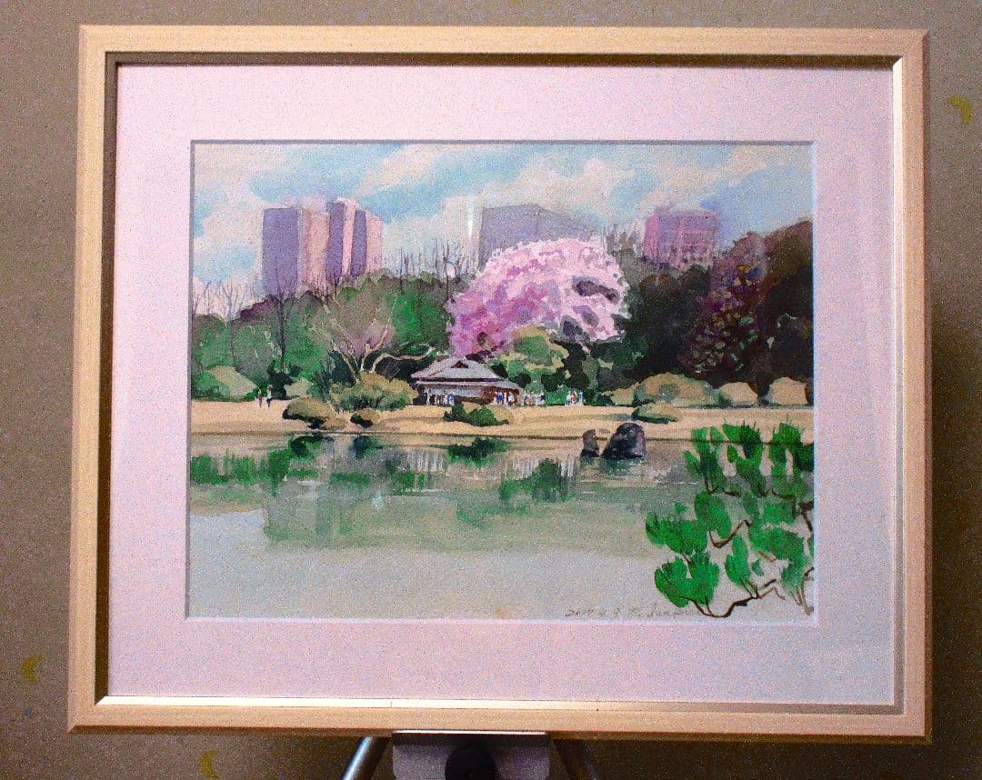 六義園の桜(水彩画)
