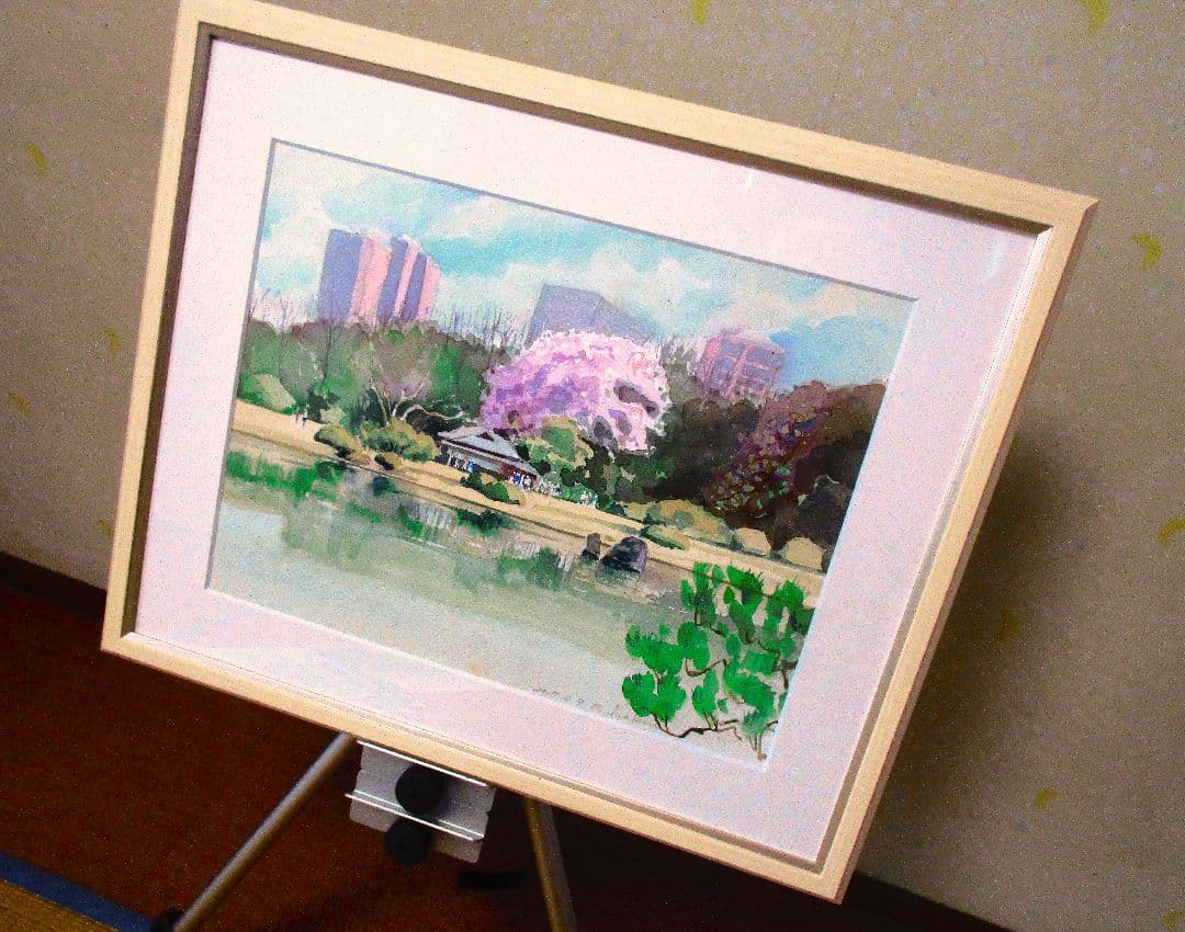 六義園の桜(水彩画)