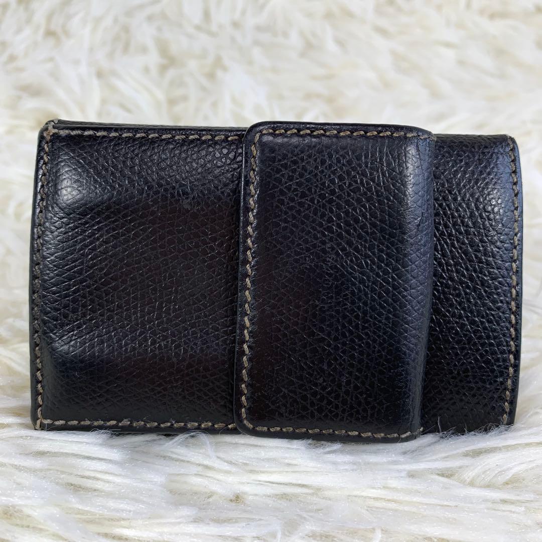 【付属品完備】ロエベ キーケース ケース アナグラム ロゴ レザー 黒 茶