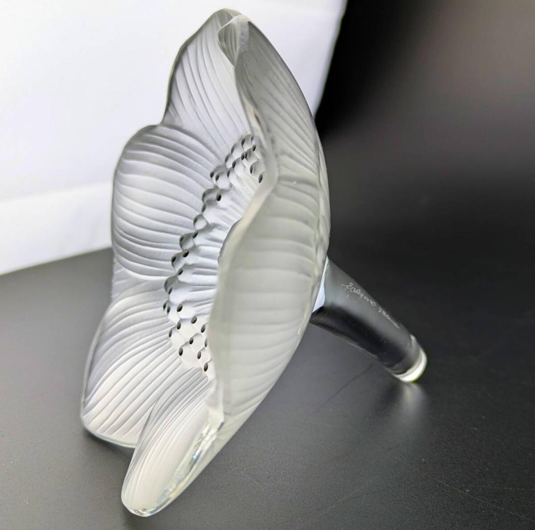 上品な趣★ラリック アネモネ ペーパーウェイト フロスト エナメル フランス