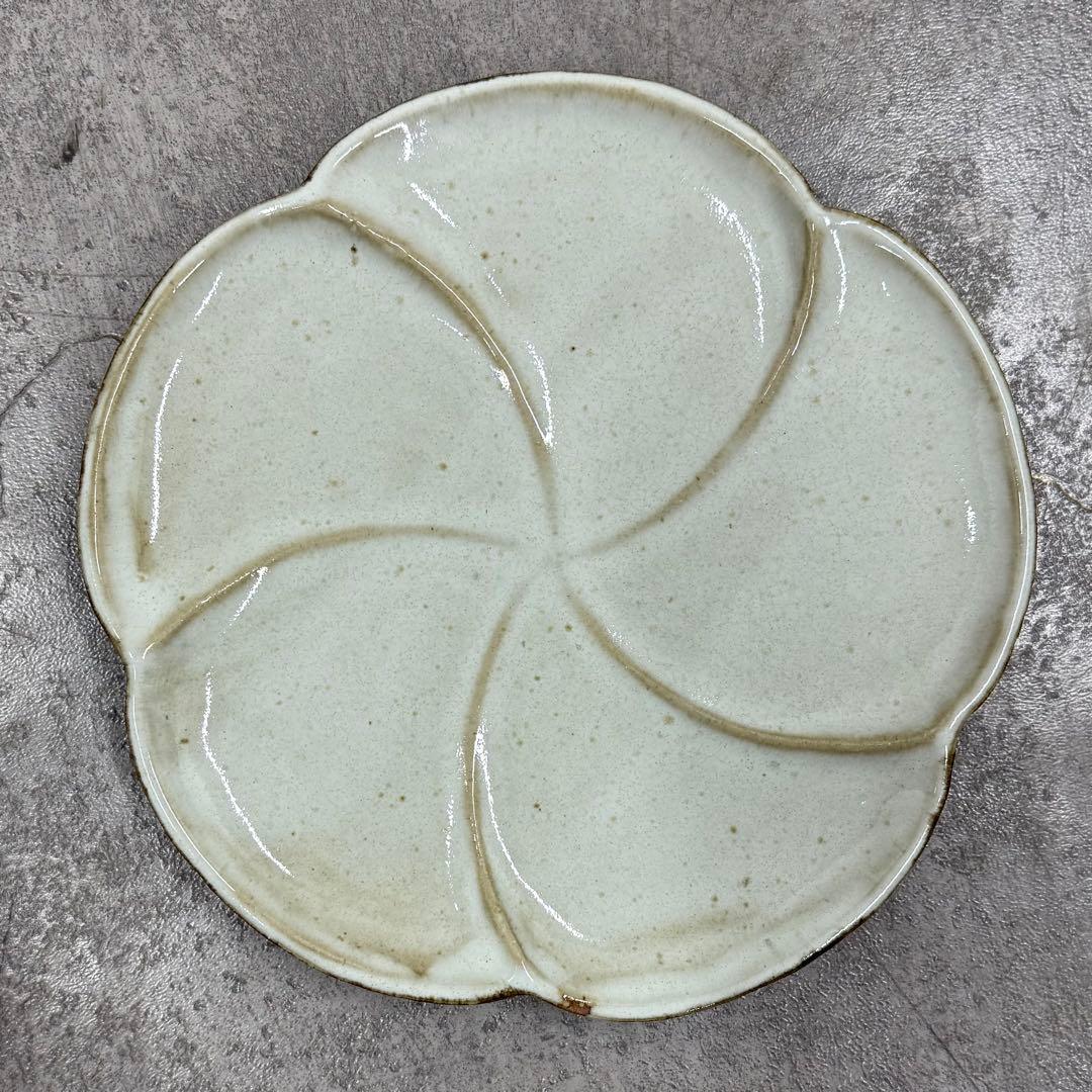 SNT1165 久田宗也 尋牛斎書付　膳所焼　練梅菓子器　菓子皿　共箱