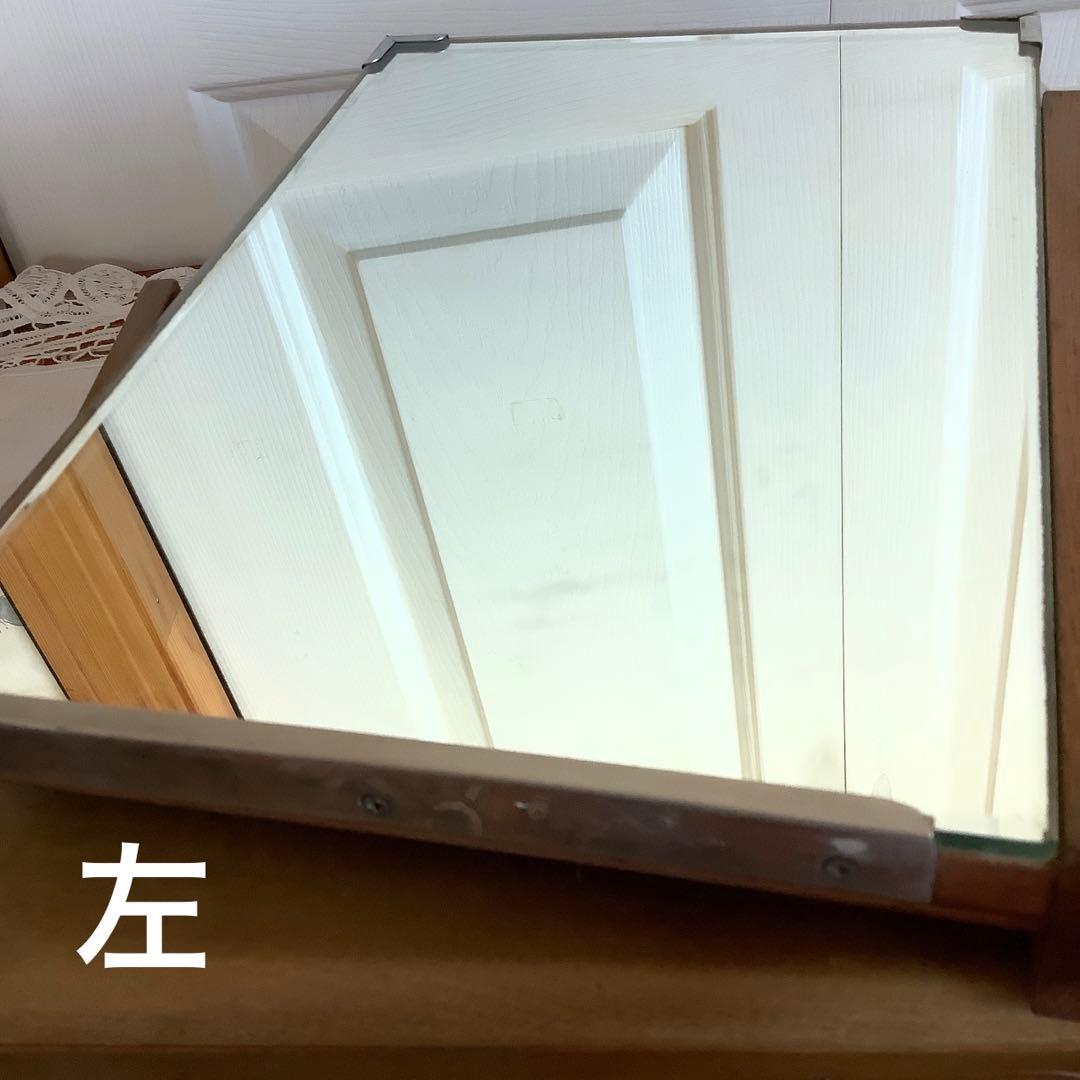 昭和レトロ　 引き出し付き三面鏡　卓上小型鏡台　姫鏡台