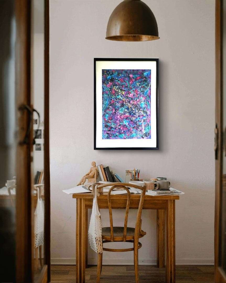 ミルキーウェイ/ 抽象画 77×56㎝ B2額縁セット 原画限り インテリア