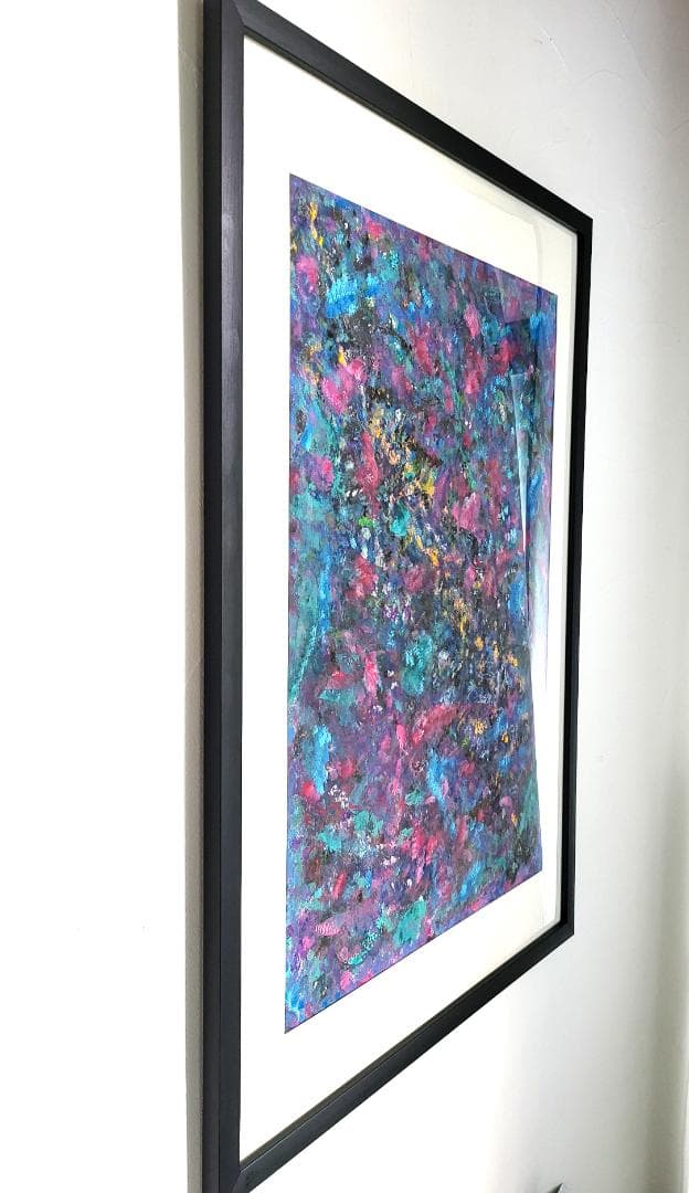 ミルキーウェイ/ 抽象画 77×56㎝ B2額縁セット 原画限り インテリア