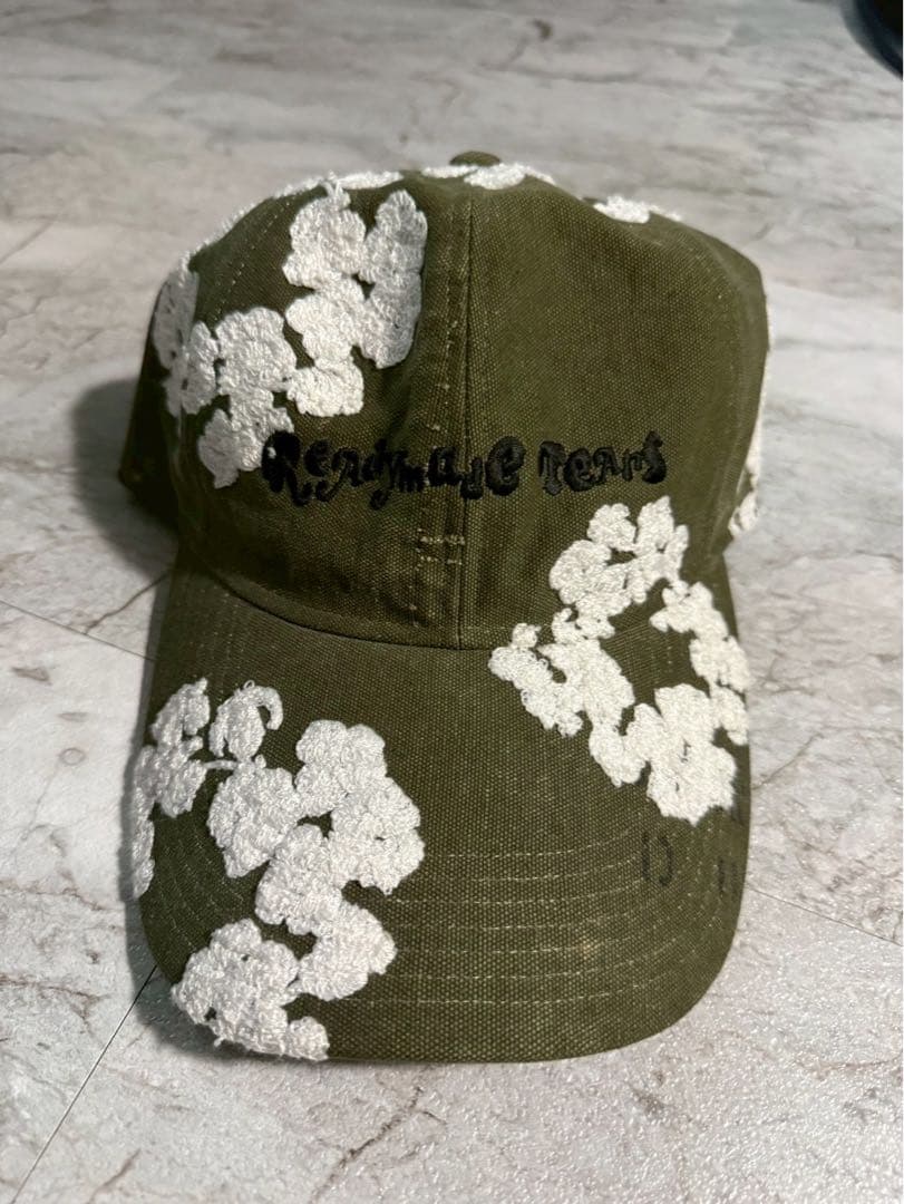 ひ*ゅ様 READYMADE DENIM TEARS 花柄刺繍キャップ