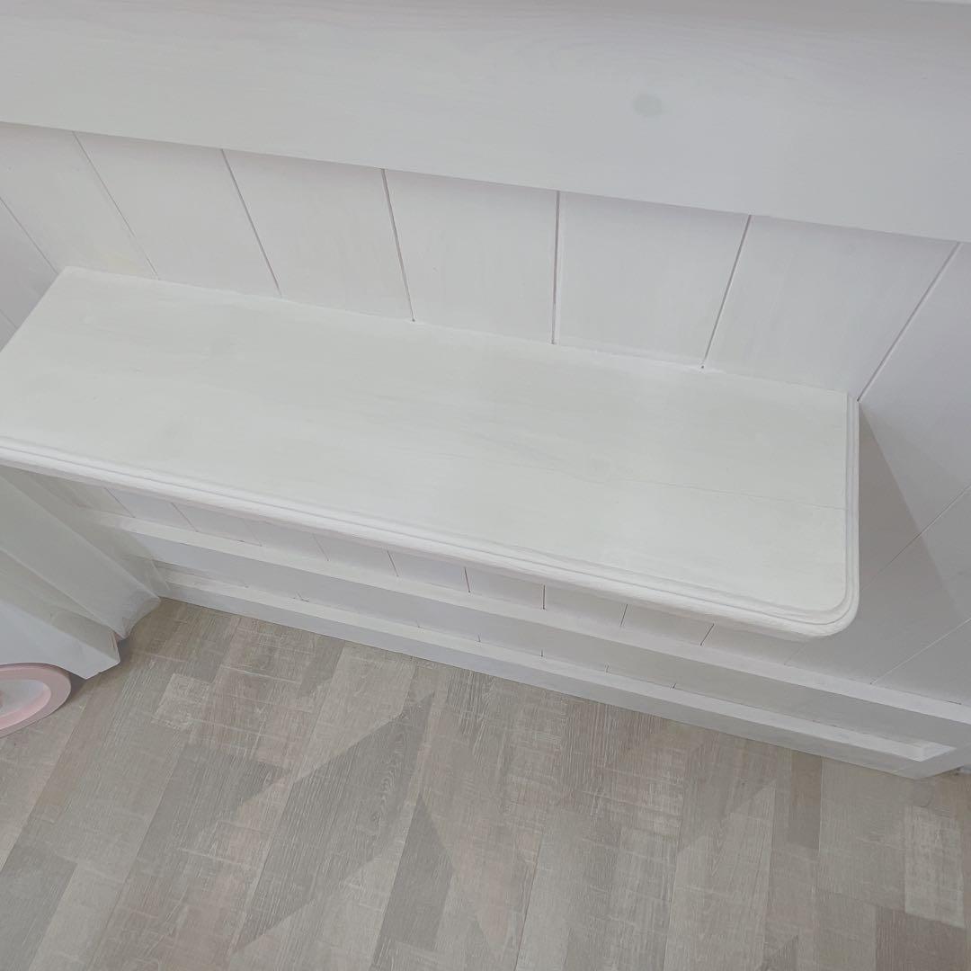 ホワイト 木製 レジカウンター 120×44.5×92