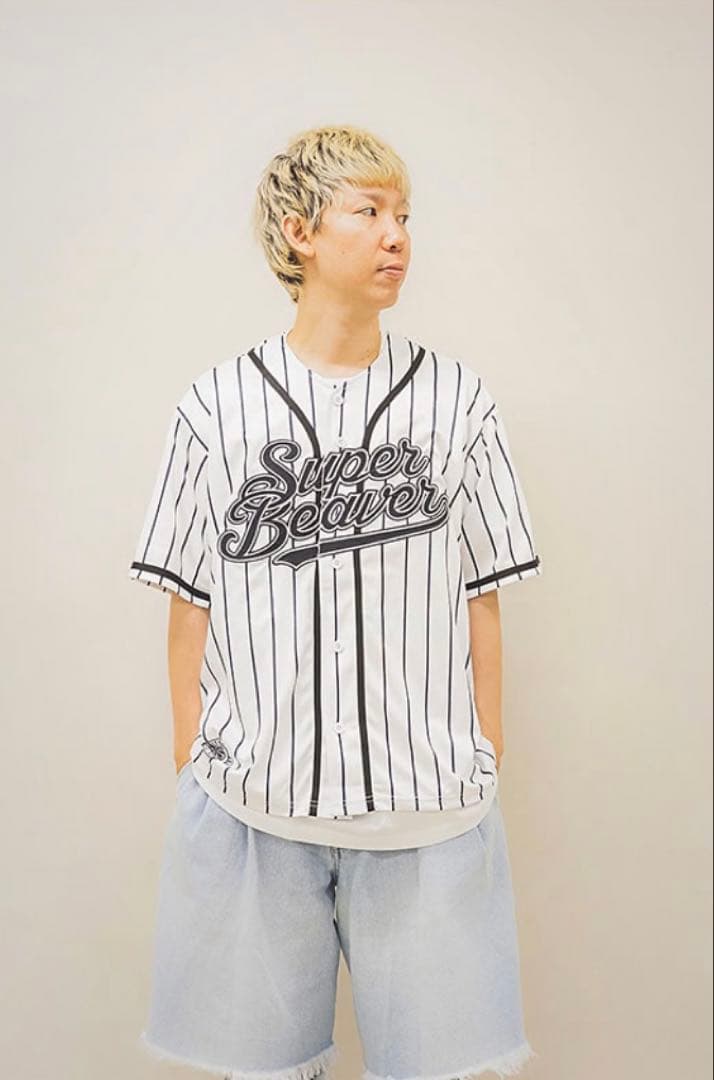 SUPER BEAVER ベースボールシャツ ストライプ Lサイズ