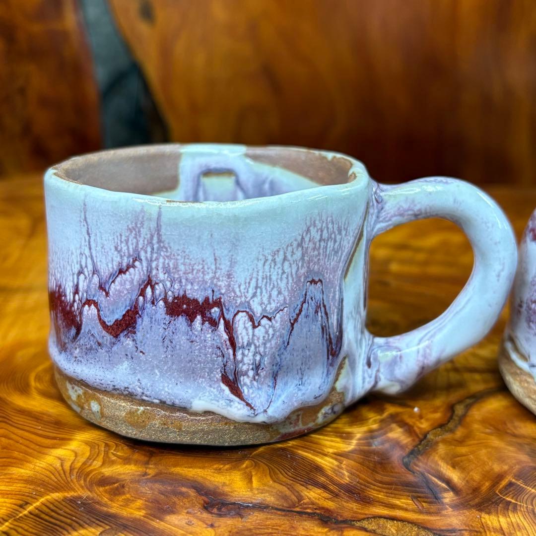 詳細不明 マグカップ2点　在銘 小林 小岱焼？　小代焼　作家物？