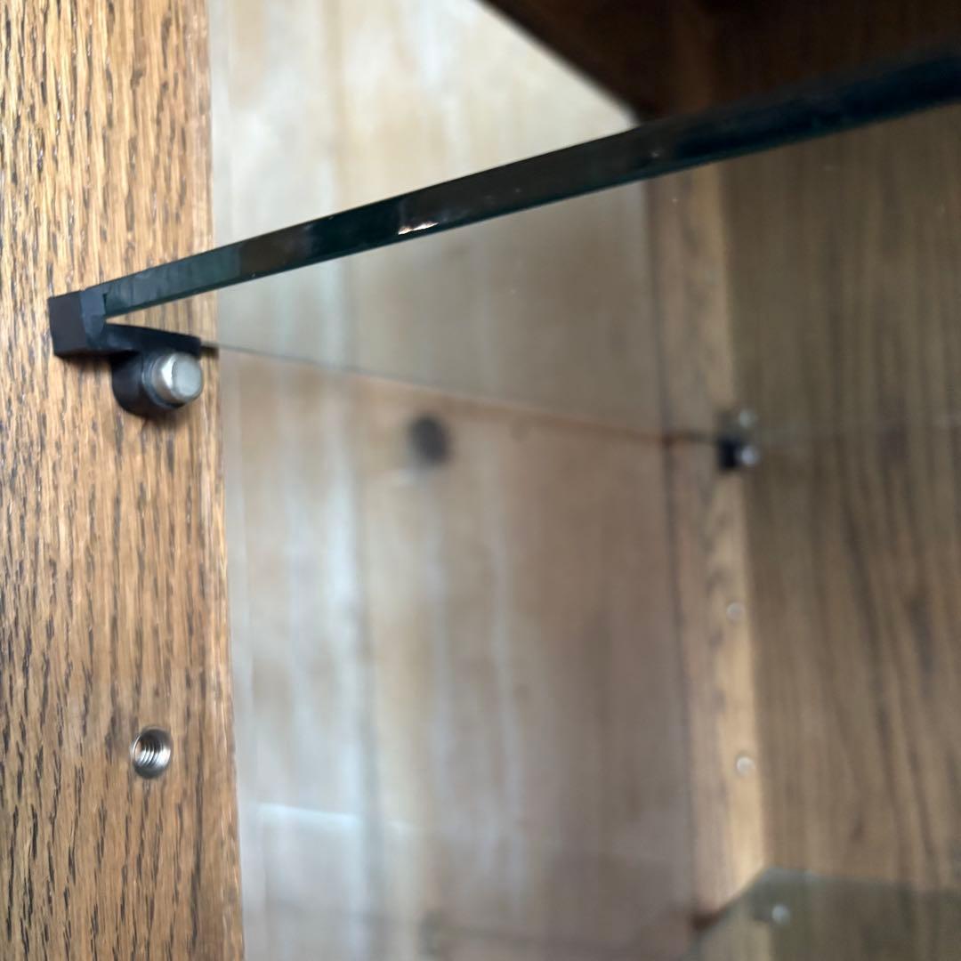 旭川家具　勇峰工芸　猫脚キャビネット　飾り棚　ギャラリーボード　道産ナラ材