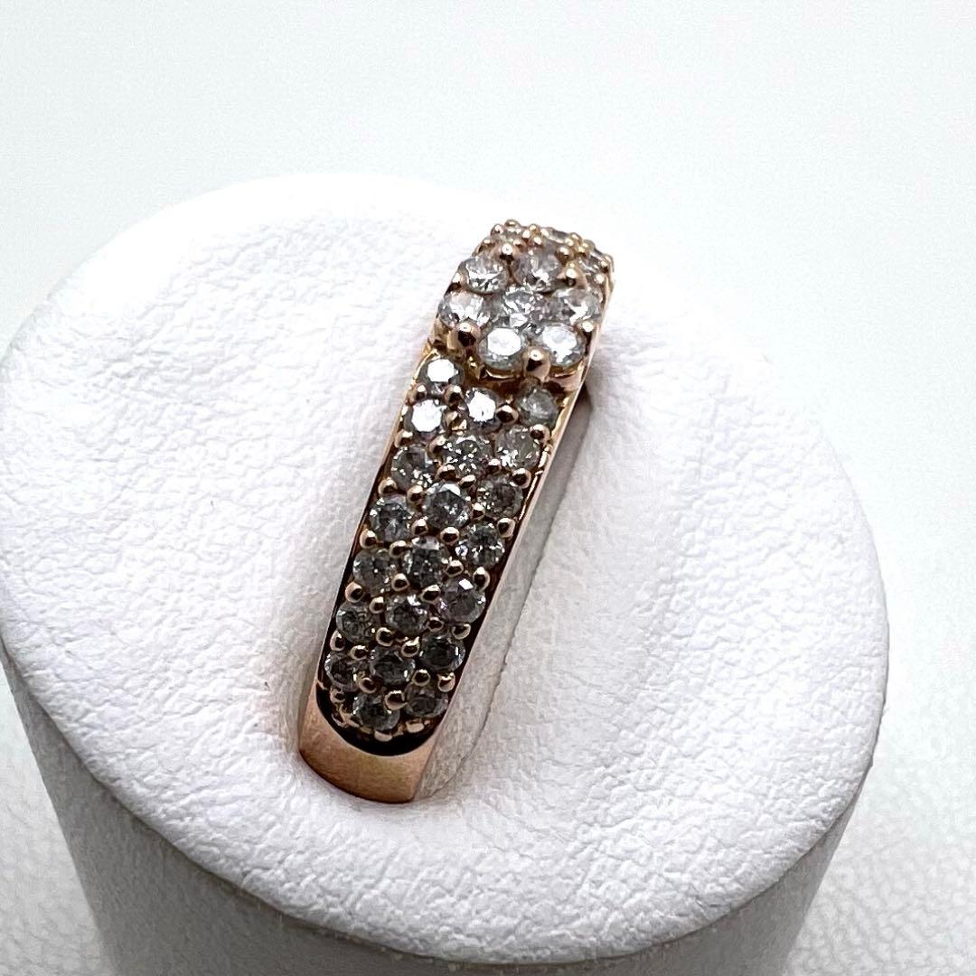 K18 PGリング　幅4.3〜3.2㎜ダイヤ0.5ct 12号 3.43g