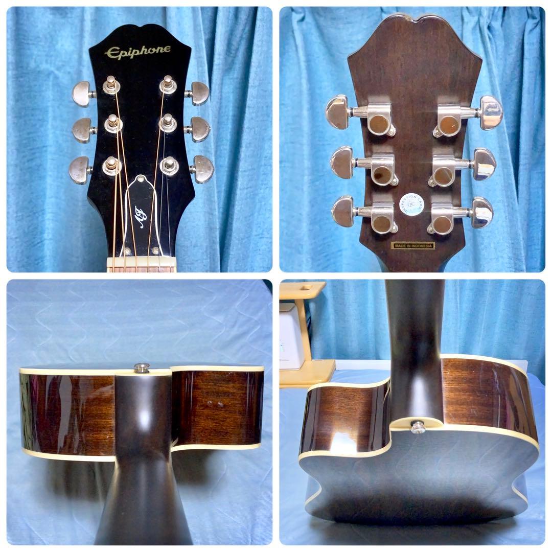 【牛骨☆エレアコ】Epiphone☆AJ-220SCE【弾き易く調整☆新品の弦】